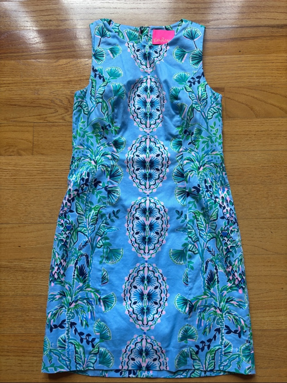 Lilly Pulitzer Aqua Blue Tropical Mila Shift Dress Size 0